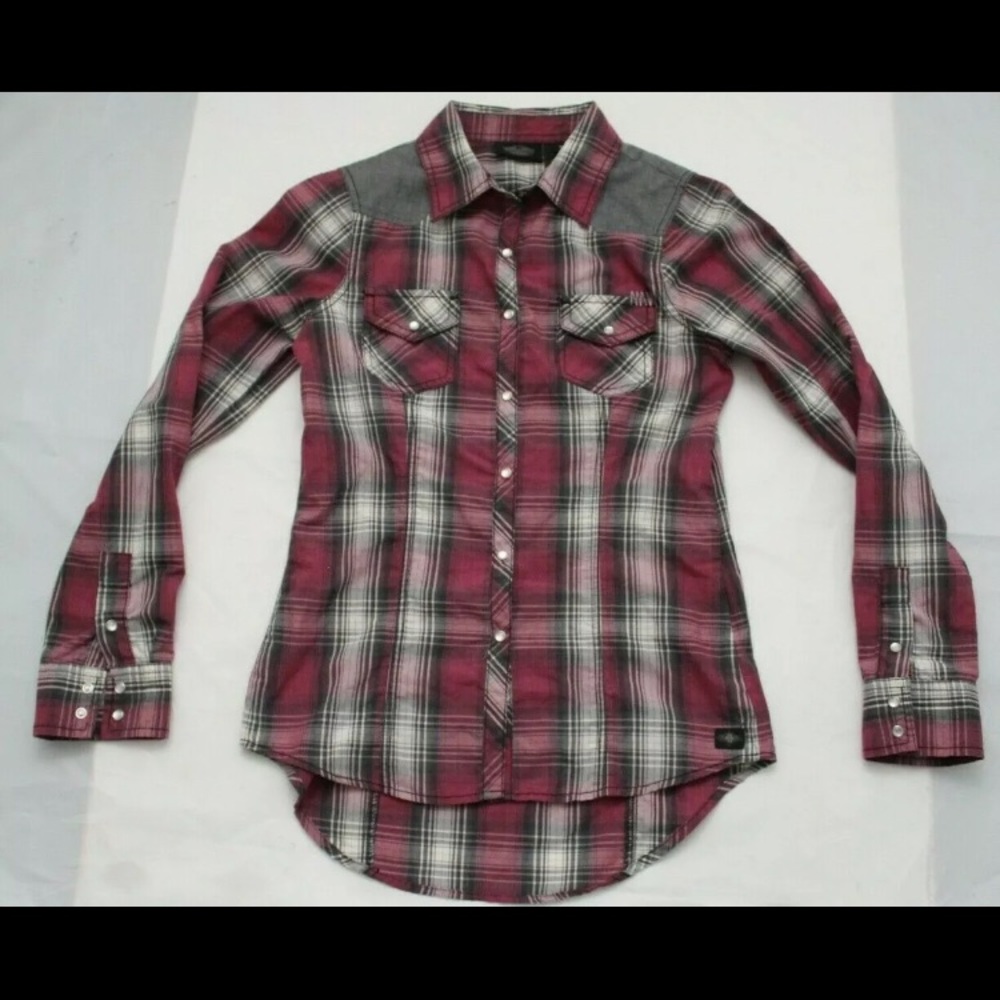 Harley Davidson Flanel Pearl Snap Button Shirt